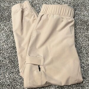 Mondetta Tan Ankle Cropped Pants with Elastic Waistband